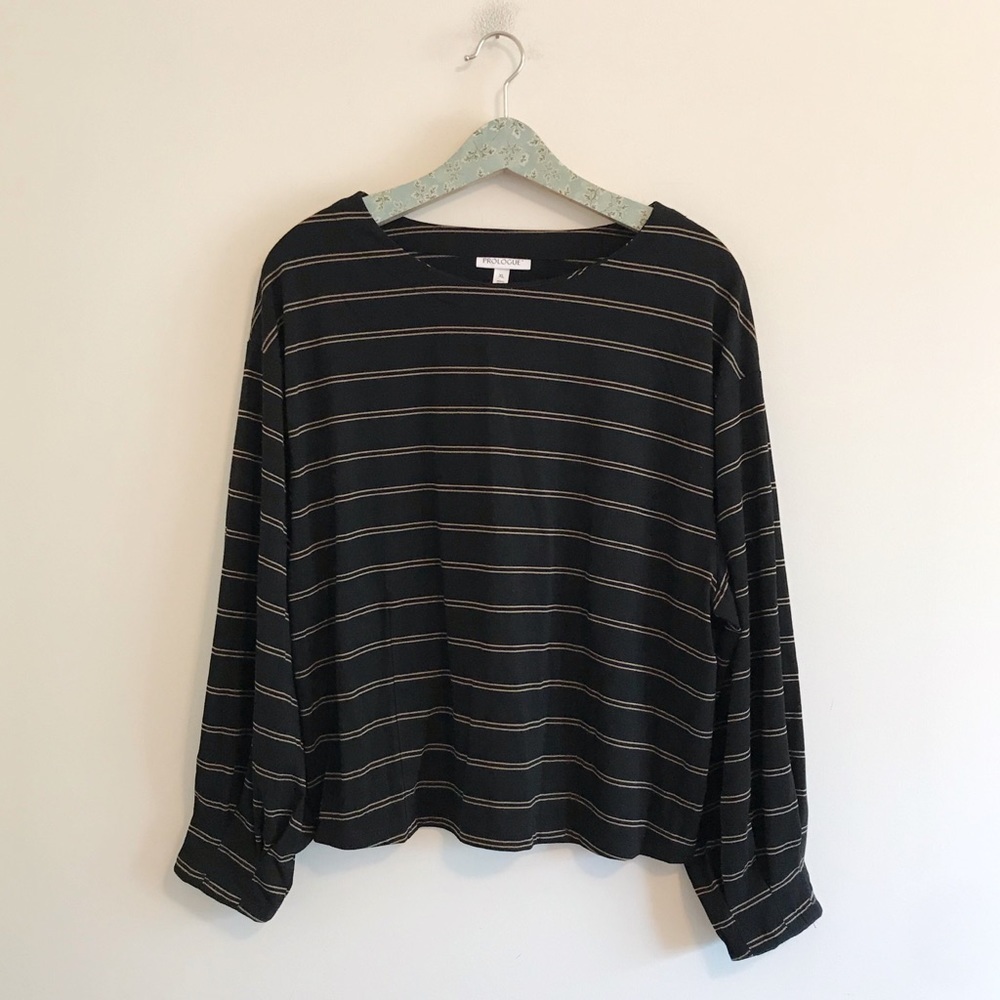 Prologue | Black Stripe Long Sleeve Top
